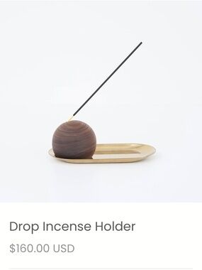 Drop Incense Holder By Hollis+Morris Walnut/Brass Retail: $160.00